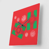 クリスマスギフト スクエア壁時計 (傾斜)