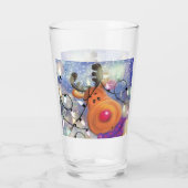 クリスマスギフト ハッピーレインディア ガラス タンブラーグラス (裏面)