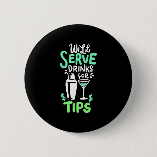 クリスマスギフト | ヒント次第でバーテンダーが飲み物をサービス 缶バッジ (正面)
