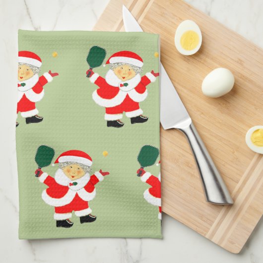 クリスマスギフト ピックルボール キッチンタオル (四つ折り)