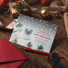 クリスマスギフト|ホリデーパーティーのSave the Date インビテーションポストカード
