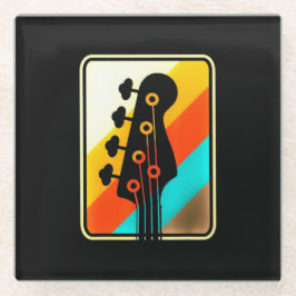 クリスマスギフト |レトロヴィンテージギタープレーヤー ガラスコースター