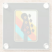 クリスマスギフト |レトロヴィンテージギタープレーヤー ガラスコースター (裏面)