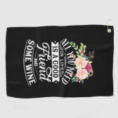 クリスマスギフト | 親しい友とワイン ゴルフタオル (横)