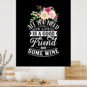 クリスマスギフト | 親友とワイン ポスター (キッチン)