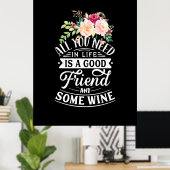 クリスマスギフト | 親友とワイン ポスター (ホームオフィス)