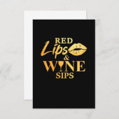 クリスマスギフト | 赤い唇とワインのひと口 出欠カード (正面/裏面)