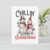 クリスマスギフト 雪の友達と一緒にチルする 招待状 (スタンド正面)