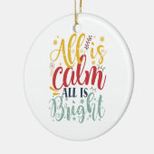 クリスマスギフト | All Is Calm All Is Bright セラミックオーナメント (左)