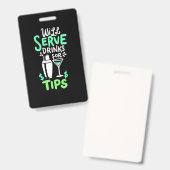 クリスマスギフト | Bartenderはヒントのためのドリンクを提供する バッジ (正面＆裏面)