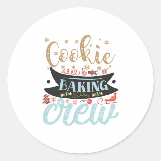 クリスマスギフト | Cookieベーキング ラウンドシール (正面)