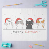 クリスマスギフト | Merry Christmas With Cat 薄葉紙 (クラフト)