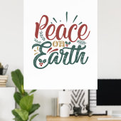 クリスマスギフト | Peace On Earth ポスター (ホームオフィス)