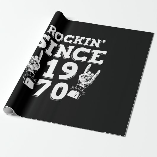クリスマスギフト | Rockin 1970年以降 ラッピングペーパー (アンロールド)