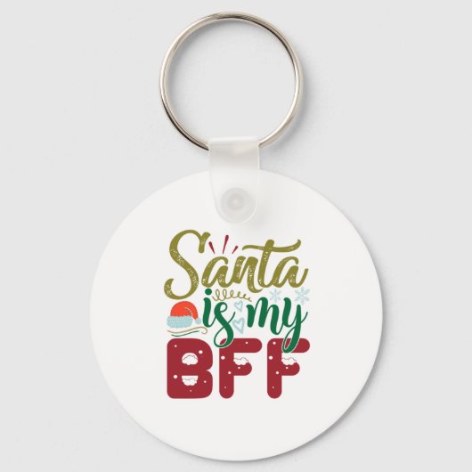 クリスマスギフト | Santaは私のBFF キーホルダー (正面)