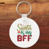 クリスマスギフト | Santaは私のBFF キーホルダー (正面)