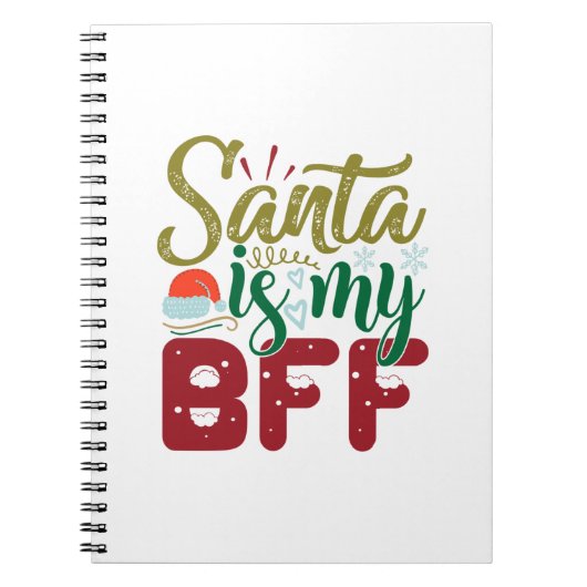 クリスマスギフト | Santaは私のBFF ノートブック (正面)