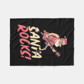 クリスマスギフト Santa Rocksギター| フリースブランケット (正面(横))