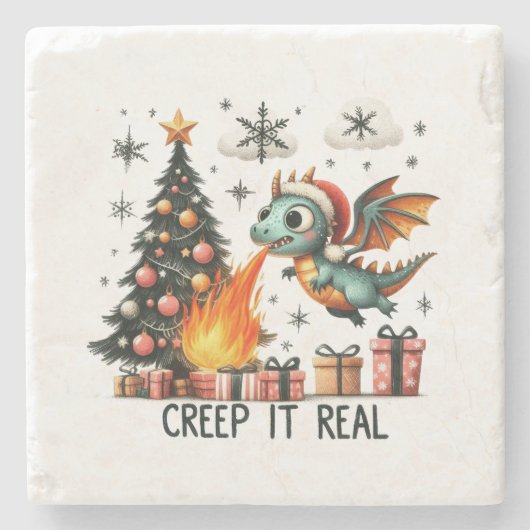 クリスマスギフトIt 実在Creep ストーンコースター (正面)