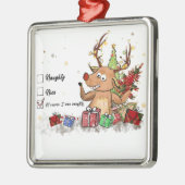 クリスマスギフトNaghty Nice メタルオーナメント (左)