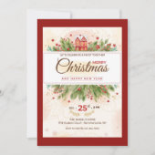 クリスマスギャザリングディナーパーティの招待状 招待状 (正面)
