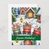 クリスマスギャザリング招待状 – 完全カスタム文字 招待状 (正面/裏面)