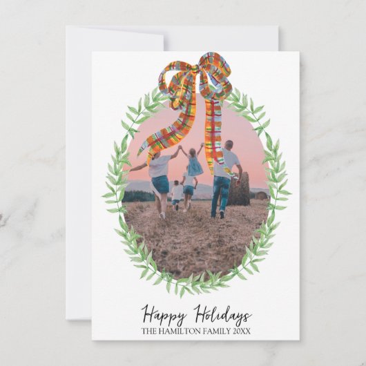 クリスマスギンガムコケットリース写真 シーズンカード (正面)