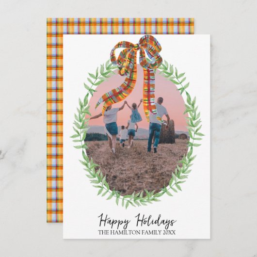 クリスマスギンガムコケットリース写真 シーズンカード (正面/裏面)