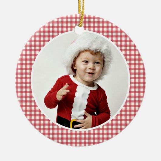 クリスマスギンガム写真装飾年 セラミックオーナメント (正面)