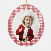 クリスマスギンガム写真装飾年 セラミックオーナメント (左)