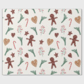 クリスマスギンジャーブレッドラッピング紙 ラッピングペーパー (フラット)