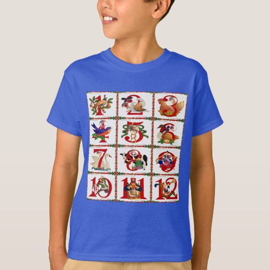 クリスマスクィルトプリントギフト 12日間 Tシャツ (正面)