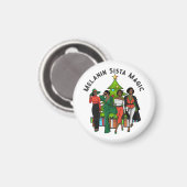 クリスマスクイーンメラニンシスタブラックガール魔法おもしろい マグネット (正面/裏面)