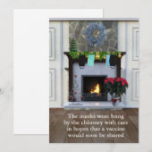 クリスマスクォランティン マスク煙突 面白いホリデー シーズンカード (正面/裏面)