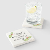 クリスマスクォート 最高に素敵な時期 ハンドレタリング ストーンコースター (横)