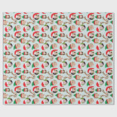 クリスマスクカスタムルーのシックスおもしろいフォトホリディギフト ラッピングペーパー (フラット)