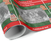 クリスマスクッキーあなたの写真の休日パーソナライズされた ラッピングペーパー (ロールコーナー)