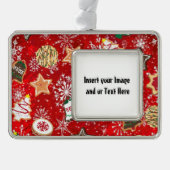クリスマスクッキーあなたの写真を追加しますフレームオーナメント シルバープレートフレームオーナメント (正面)
