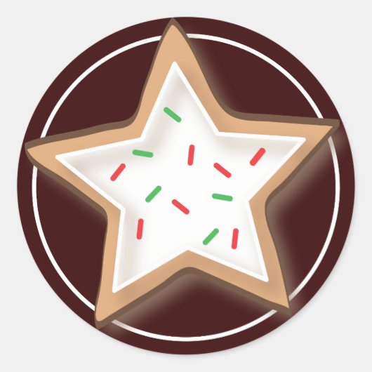 クリスマスクッキーおいしいステッカー ラウンドシール (正面)