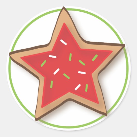 クリスマスクッキーおいしいステッカー ラウンドシール (正面)