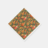 クリスマスクッキーおもしろいホリデーアイテムオングリーン スタンダードカクテルナプキン (角)