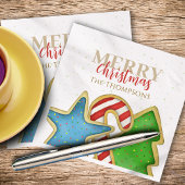 クリスマスクッキーお洒落スウィートホリデーカワイイおもしろい スタンダードカクテルナプキン