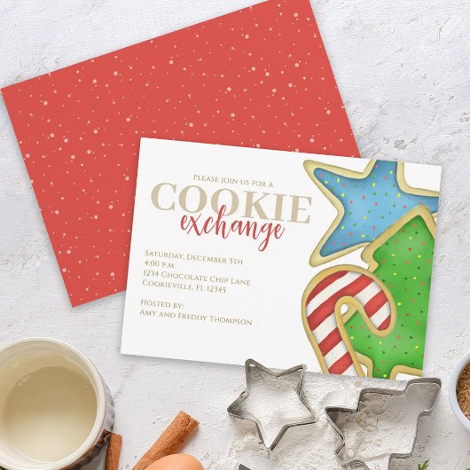 クリスマスクッキーお洒落スウィートホリデーカワイイおもしろい 招待状