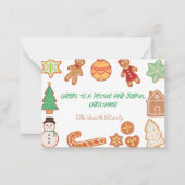 クリスマスクッキーお祝いカード ノートカード (正面)