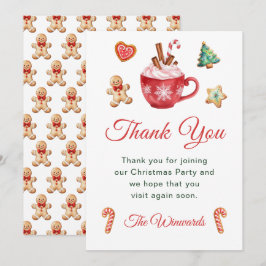 クリスマスクッキーとココアパーティー サンキューカード