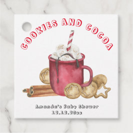 クリスマスクッキーとココアベビーシャワー フェイバータグ
