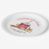 クリスマスクッキーとココアベビーシャワー ペーパープレート (アングル)