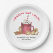 クリスマスクッキーとココアベビーシャワー ペーパープレート (正面)