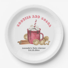 クリスマスクッキーとココアベビーシャワー ペーパープレート