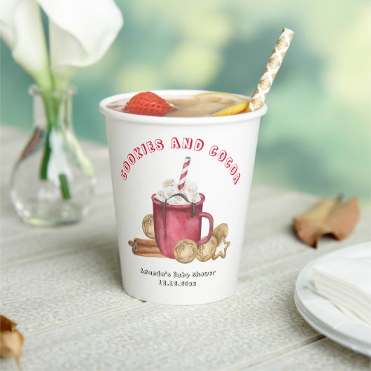 クリスマスクッキーとココアベビーシャワー 紙コップ (インサイチュ)